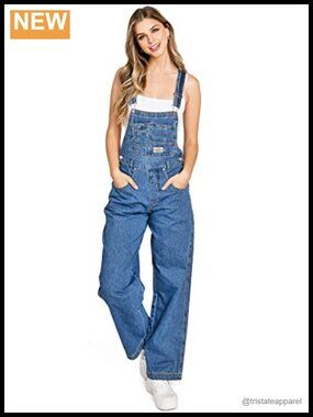 90s Retro Denim Overalls Utility Twill Bib Racerback Jumpsuit